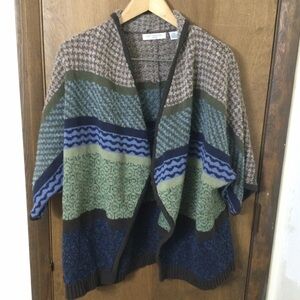 Liz Claiborne PXL Brown and Cream Knit Shall Cardigan